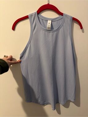 lululemon athletica High Neck Run and Train Light Blue Relaxed Tank